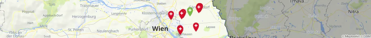 Map view for Pharmacies emergency services nearby Glinzendorf (Gänserndorf, Niederösterreich)